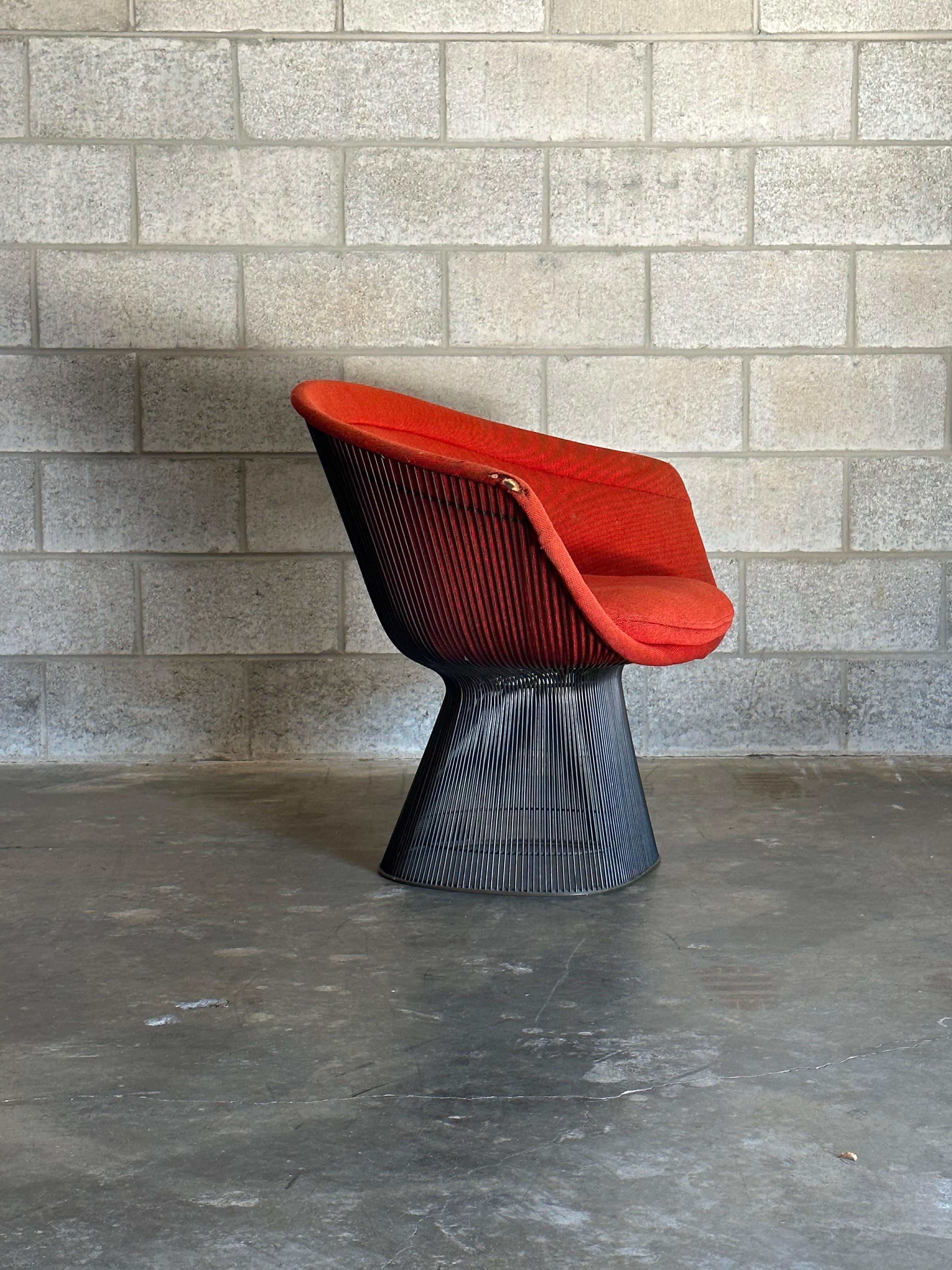 American 1960s Warren Platner for Knoll Bronze Lounge Chair For Sale