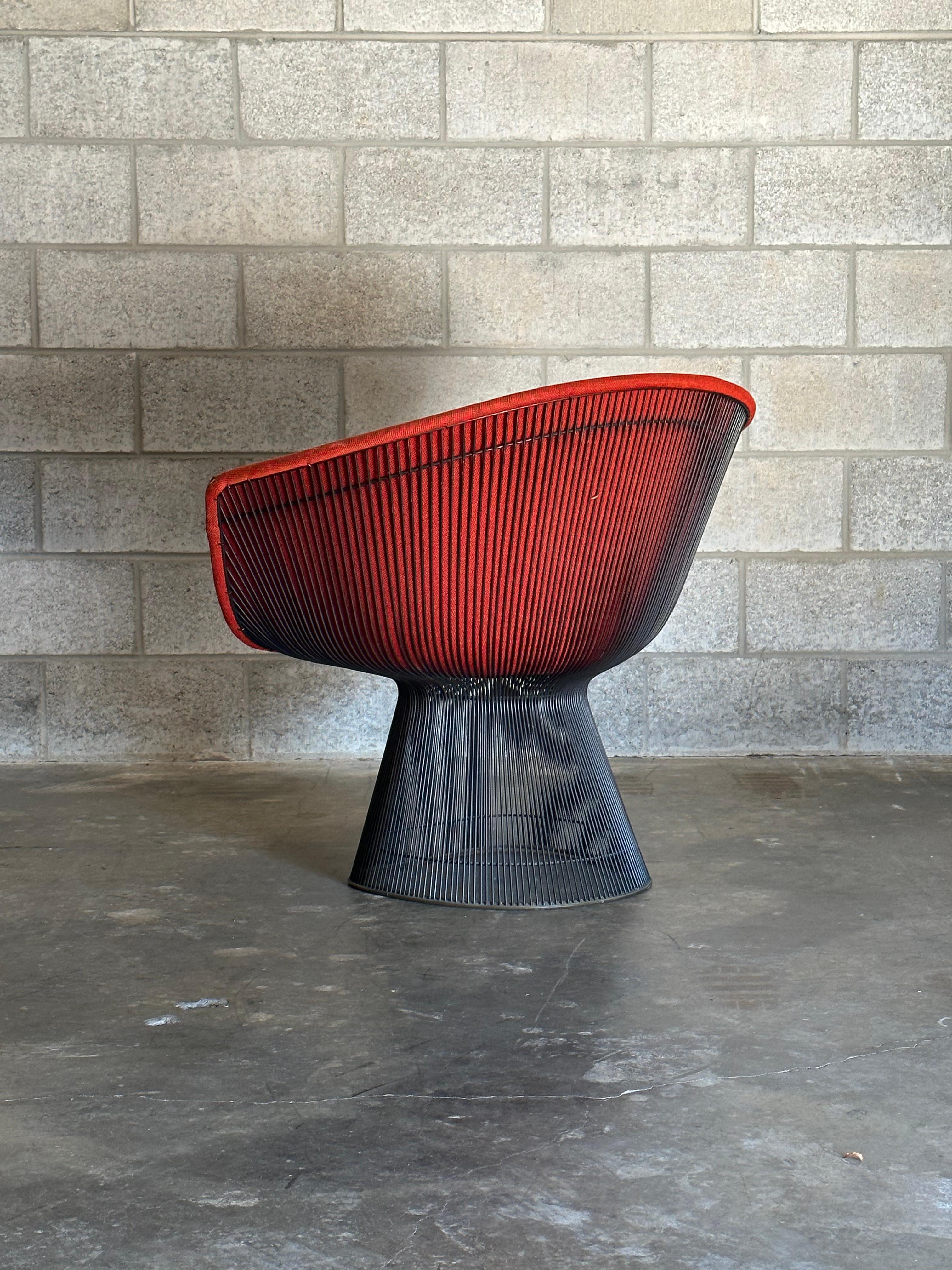 Metal 1960s Warren Platner for Knoll Bronze Lounge Chair For Sale