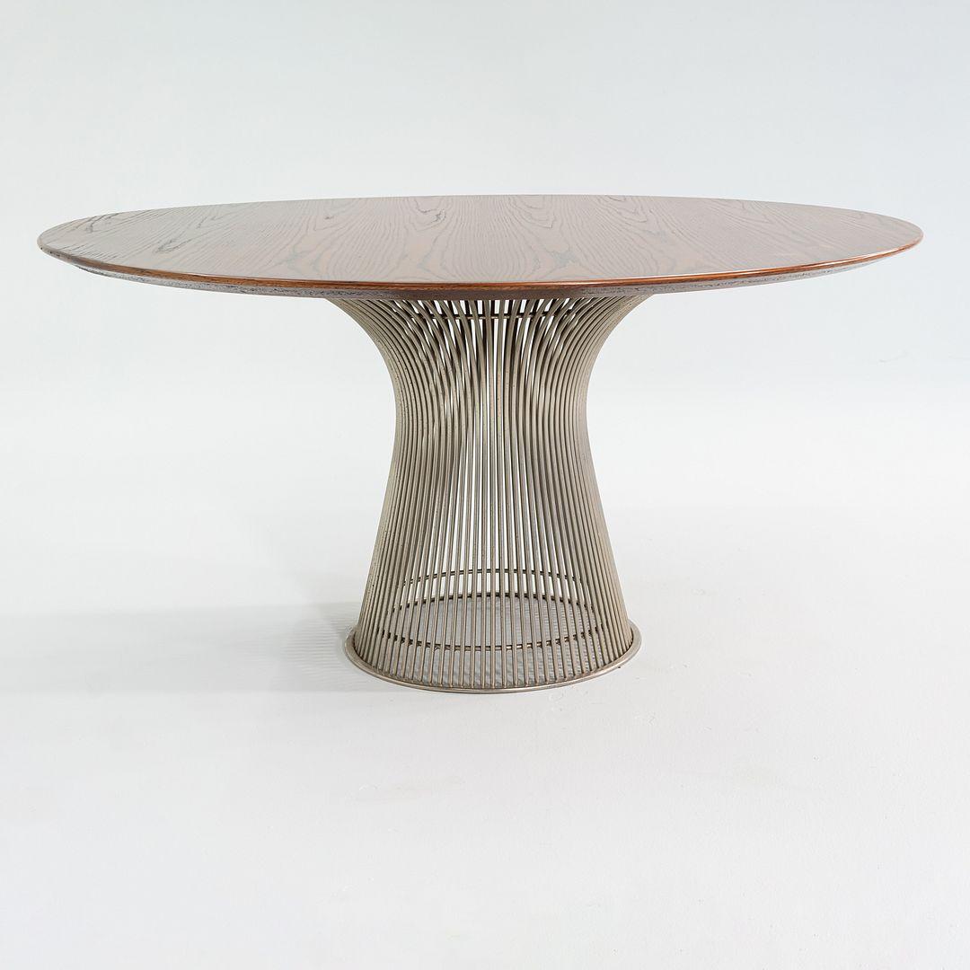 Américain Années 1960 Warren Platner pour Knoll Table de salle à manger avec plateau en chêne de 54 pouces Modèle 3716T en vente