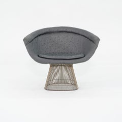1960s Warren Platner for Knoll Lounge Chairs Nickel w/ Grey Fabric 4x Available