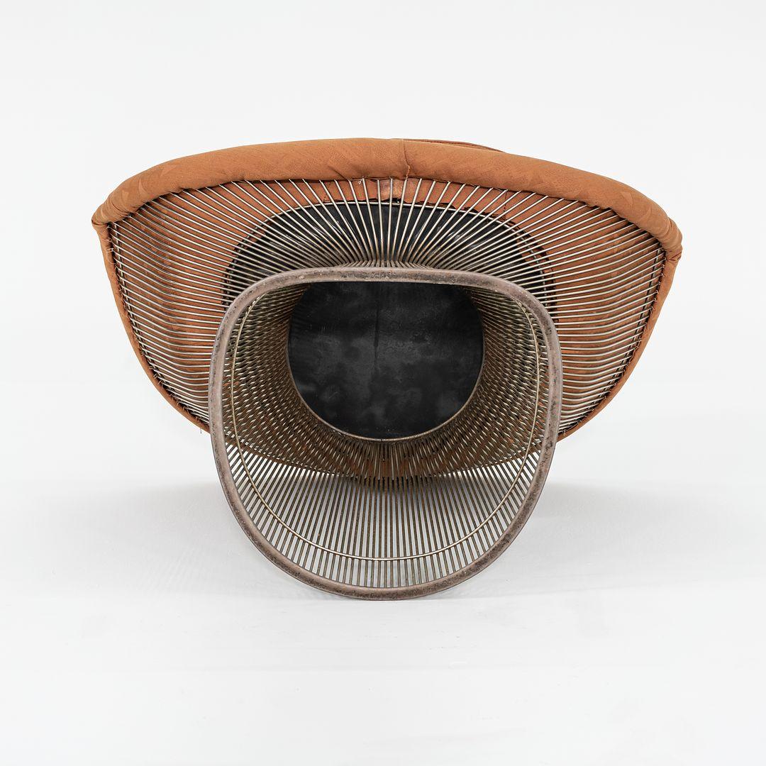 1960 Warren Platner per Knoll Sedie da salotto in nichel con tessuto arancione 4x Disponibile in vendita 1