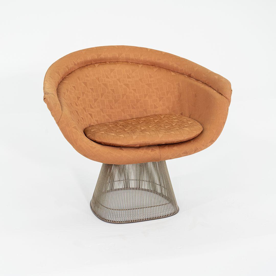 1960er Warren Platner für Knoll Loungesessel Nickel mit orangefarbenem Stoff 4x verfügbar (Moderne) im Angebot