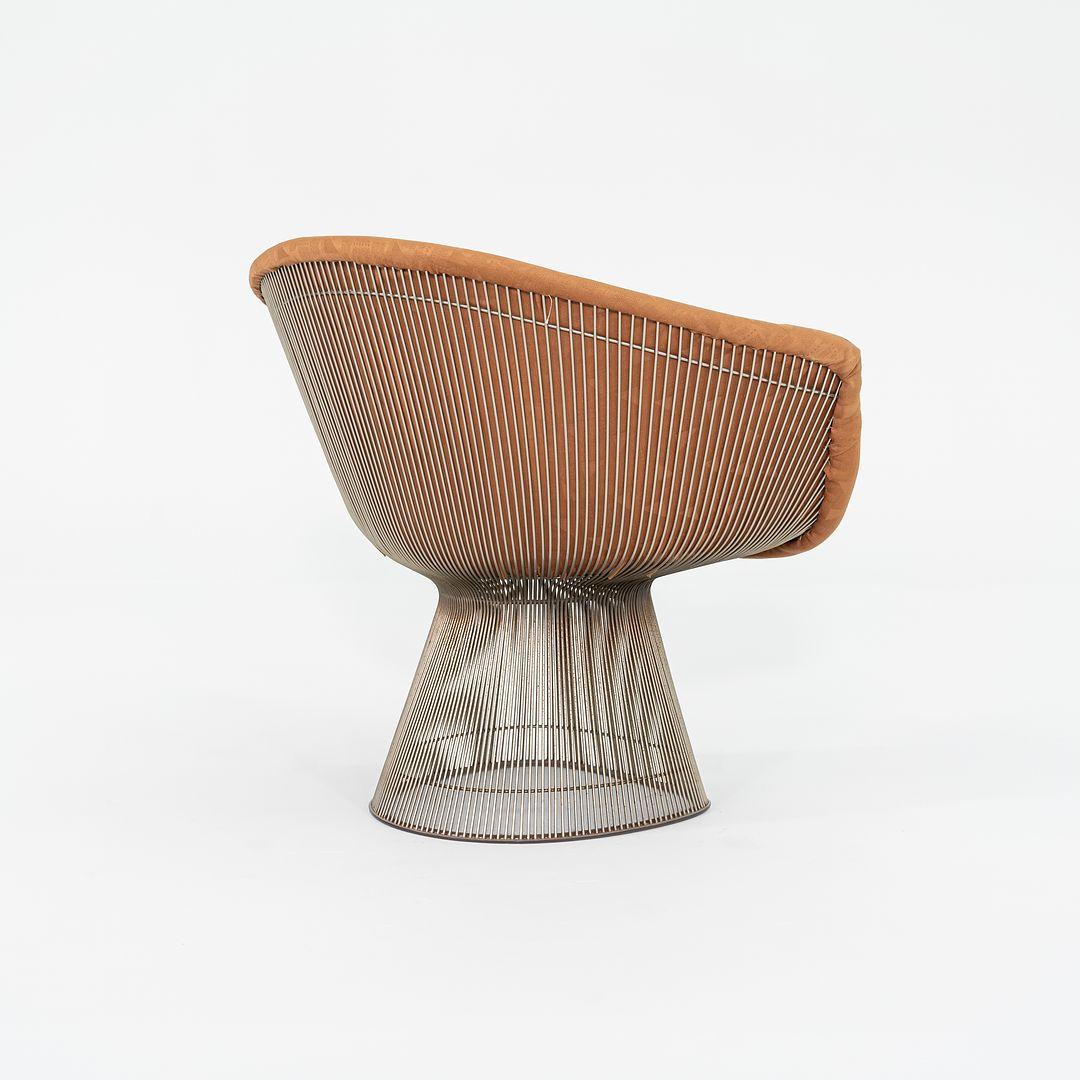 1960er Warren Platner für Knoll Loungesessel Nickel mit orangefarbenem Stoff 4x verfügbar im Zustand „Gut“ im Angebot in Philadelphia, PA