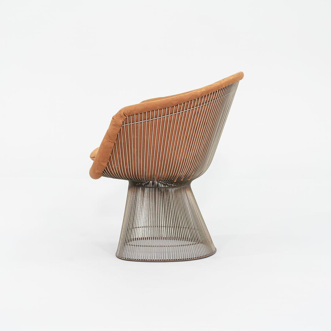 1960er Warren Platner für Knoll Loungesessel Nickel mit orangefarbenem Stoff 4x verfügbar (Mitte des 20. Jahrhunderts) im Angebot
