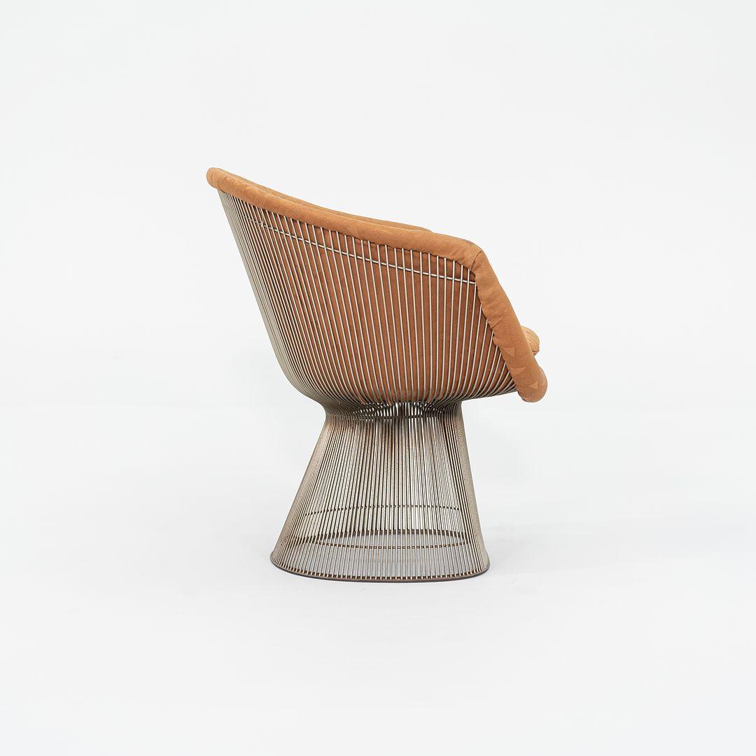 1960er Warren Platner für Knoll Loungesessel Nickel mit orangefarbenem Stoff 4x verfügbar im Angebot 1