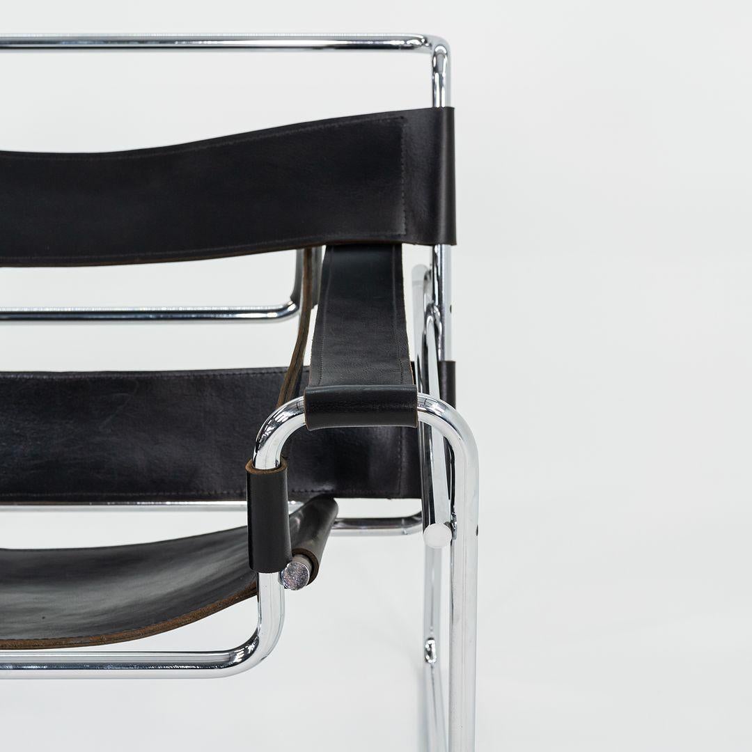 1960s Wassily B3 Lounge Chair in Leather by Marcel Breuer For Sale 3