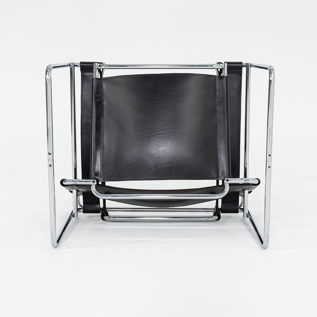 1960s Wassily B3 Lounge Chair in Leather by Marcel Breuer For Sale 4