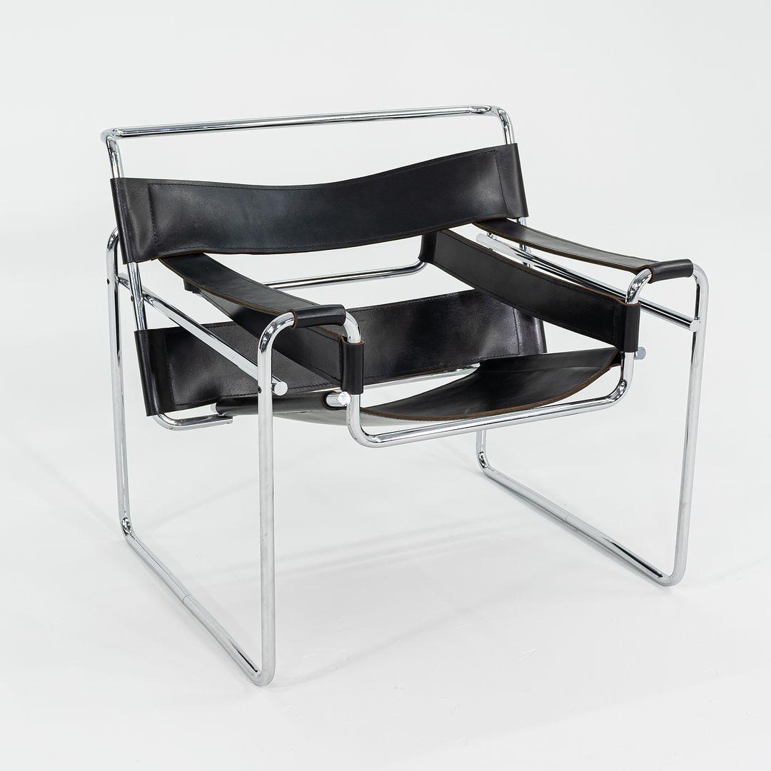 These are original Wassily B3 Lounge Chairs, initially designed by Marcel Breuer in 1925. These particular examples were produced by Gavina in Italy in the 1960s and were imported and distributed by Knoll. The listed price includes one lounge chair,