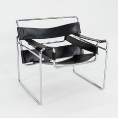 1960s Wassily B3 Lounge Chair in Leather by Marcel Breuer