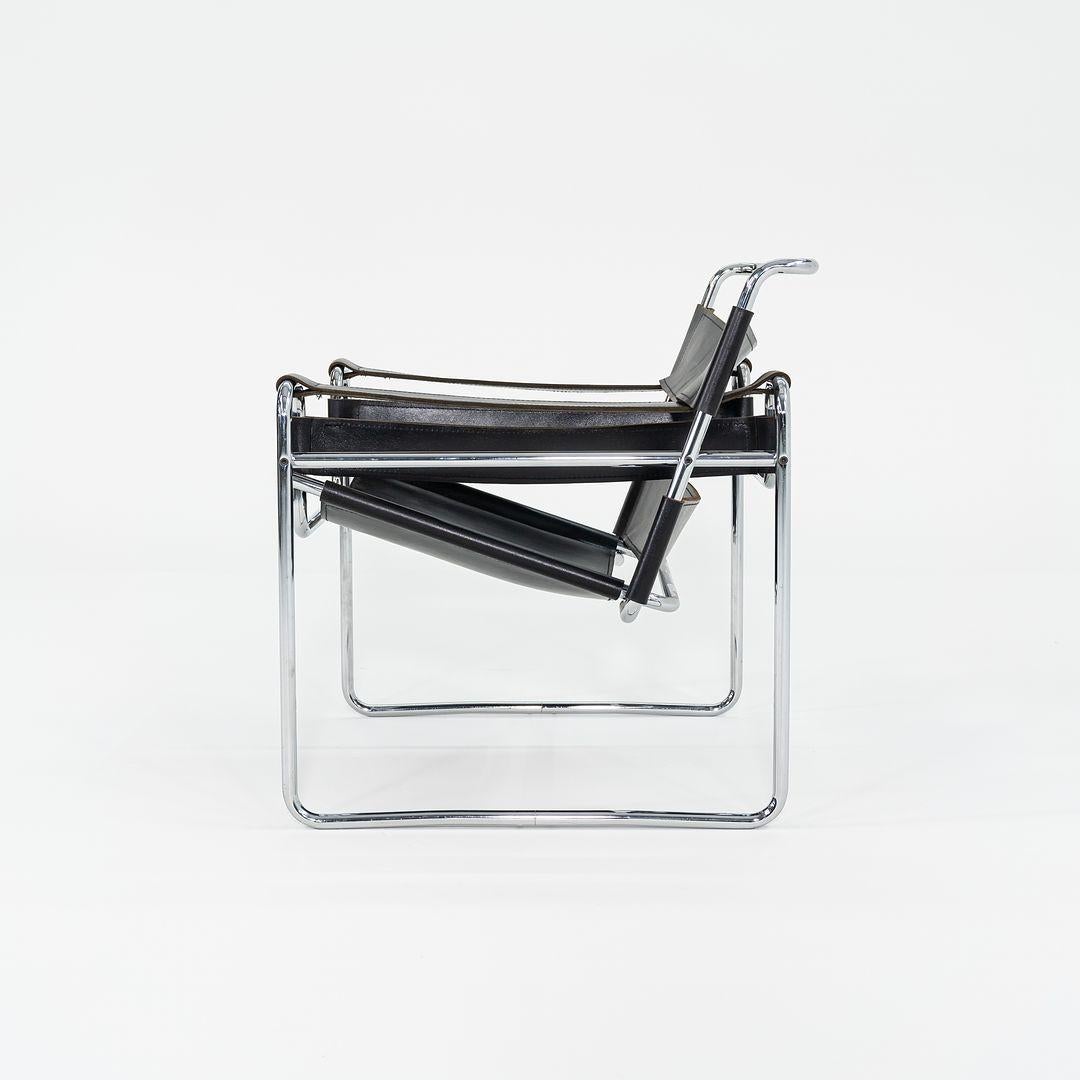 1960s Wassily B3 Lounge Chair in Leather by Marcel Breuer In Good Condition For Sale In Philadelphia, PA
