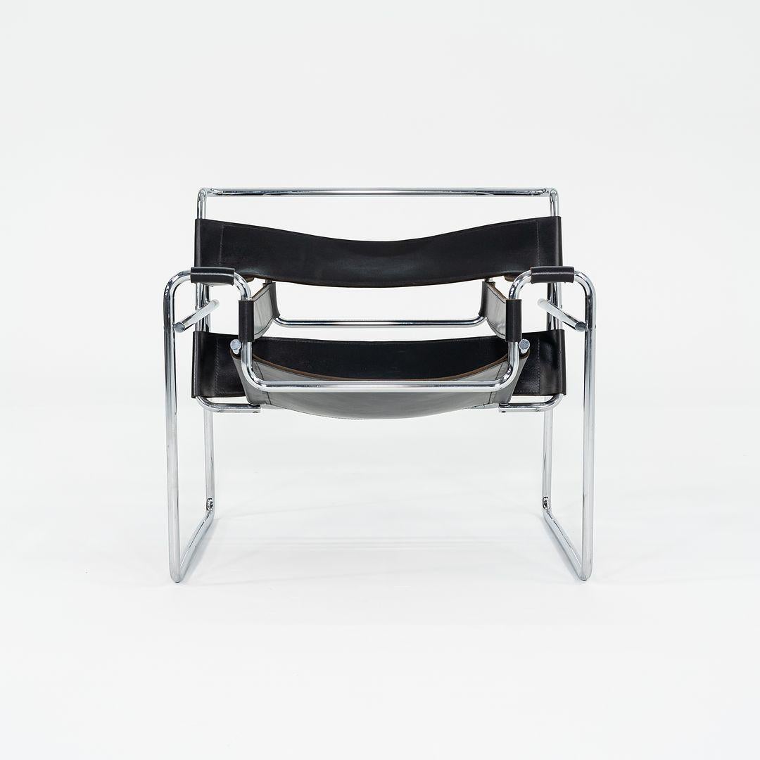 Mid-20th Century 1960s Wassily B3 Lounge Chair in Leather by Marcel Breuer For Sale