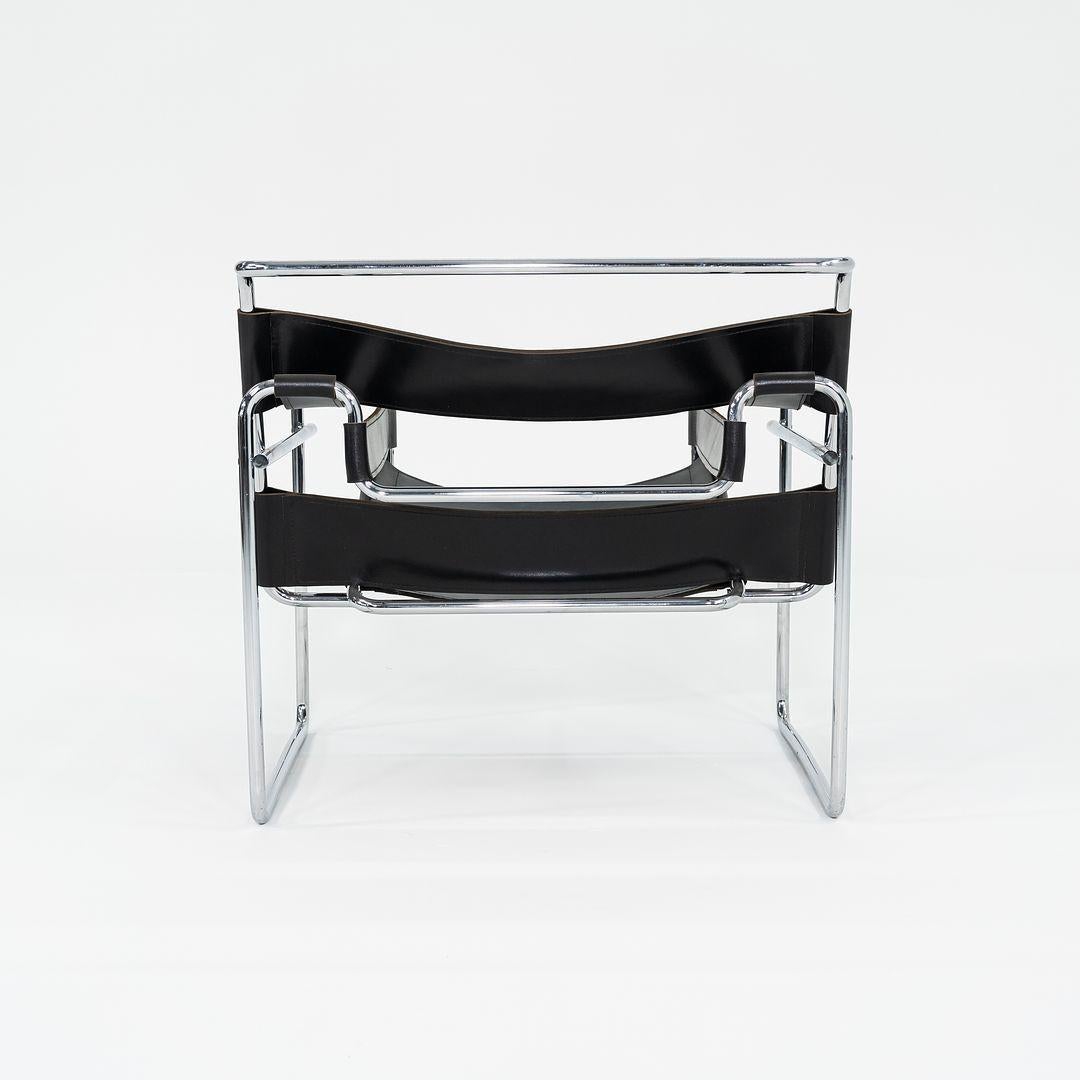 Steel 1960s Wassily B3 Lounge Chair in Leather by Marcel Breuer For Sale