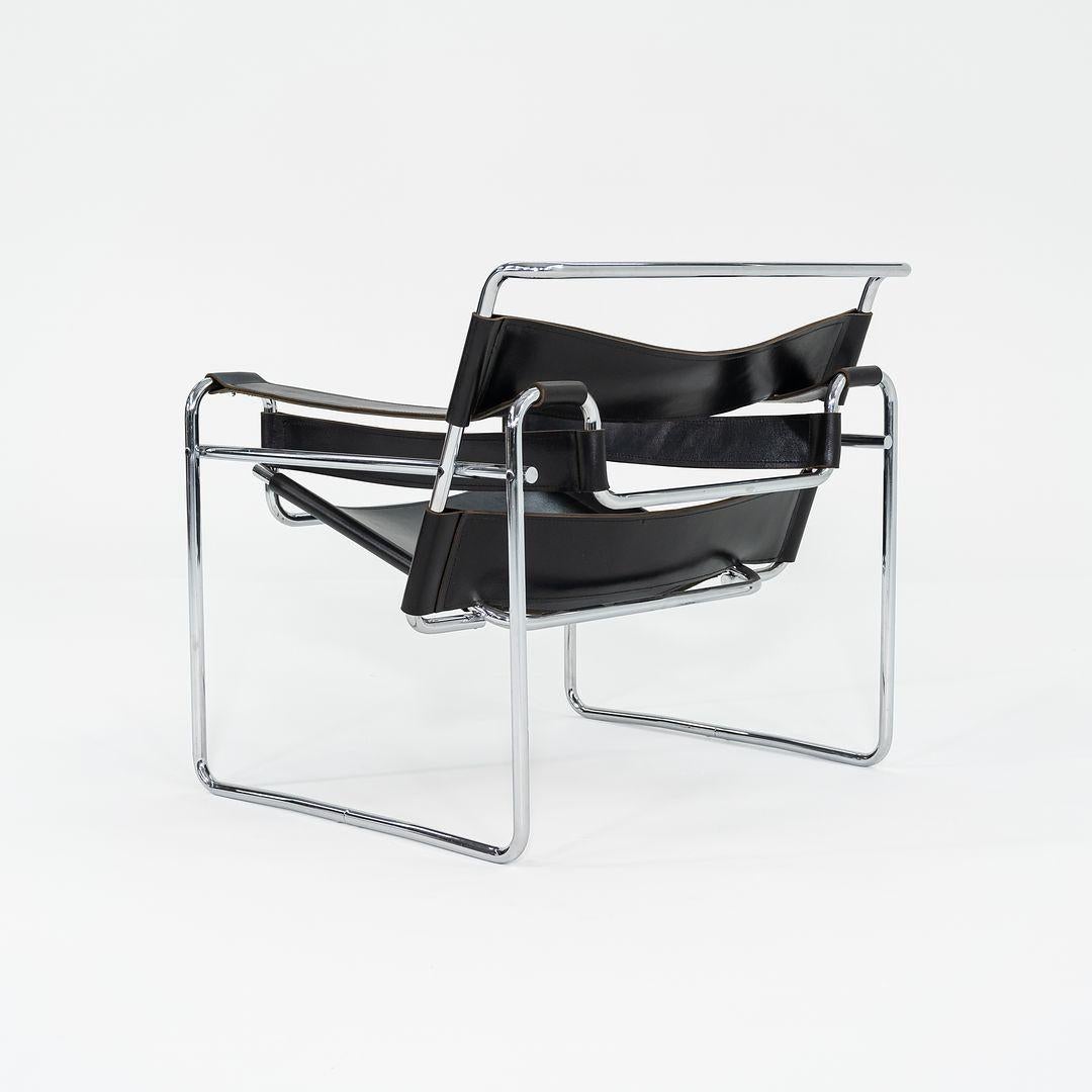 1960s Wassily B3 Lounge Chair in Leather by Marcel Breuer For Sale 1