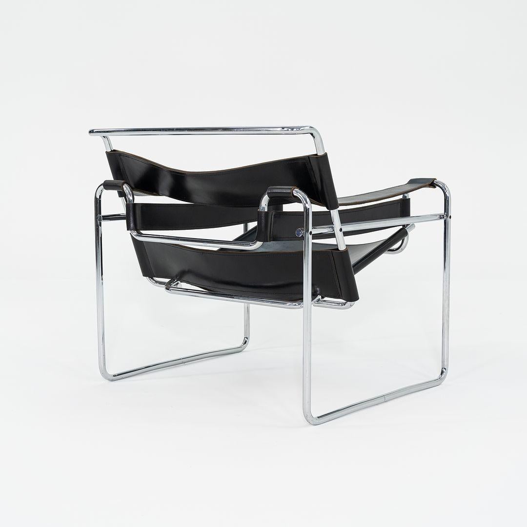 1960s Wassily B3 Lounge Chair in Leather by Marcel Breuer For Sale 2