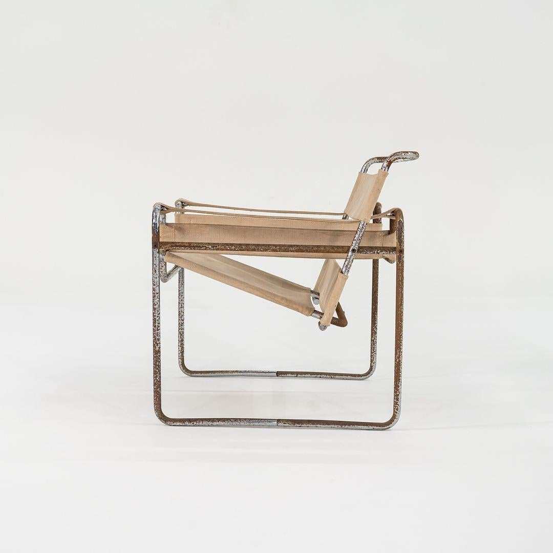 Sedie Wassily degli anni '60 di Marcel Breuer per Gavina / Knoll in tela originale in vendita 3