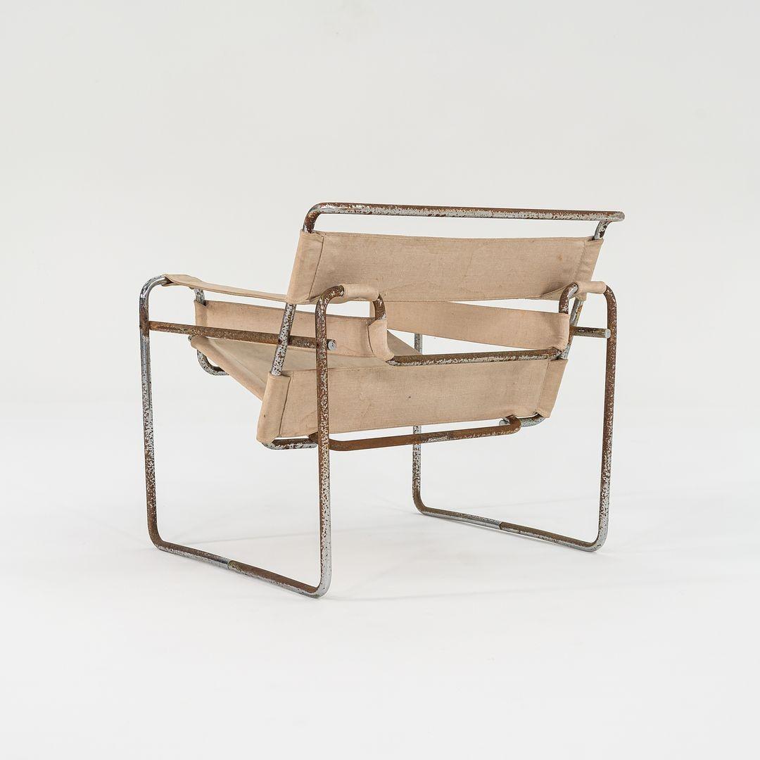 Sedie Wassily degli anni '60 di Marcel Breuer per Gavina / Knoll in tela originale in vendita 4
