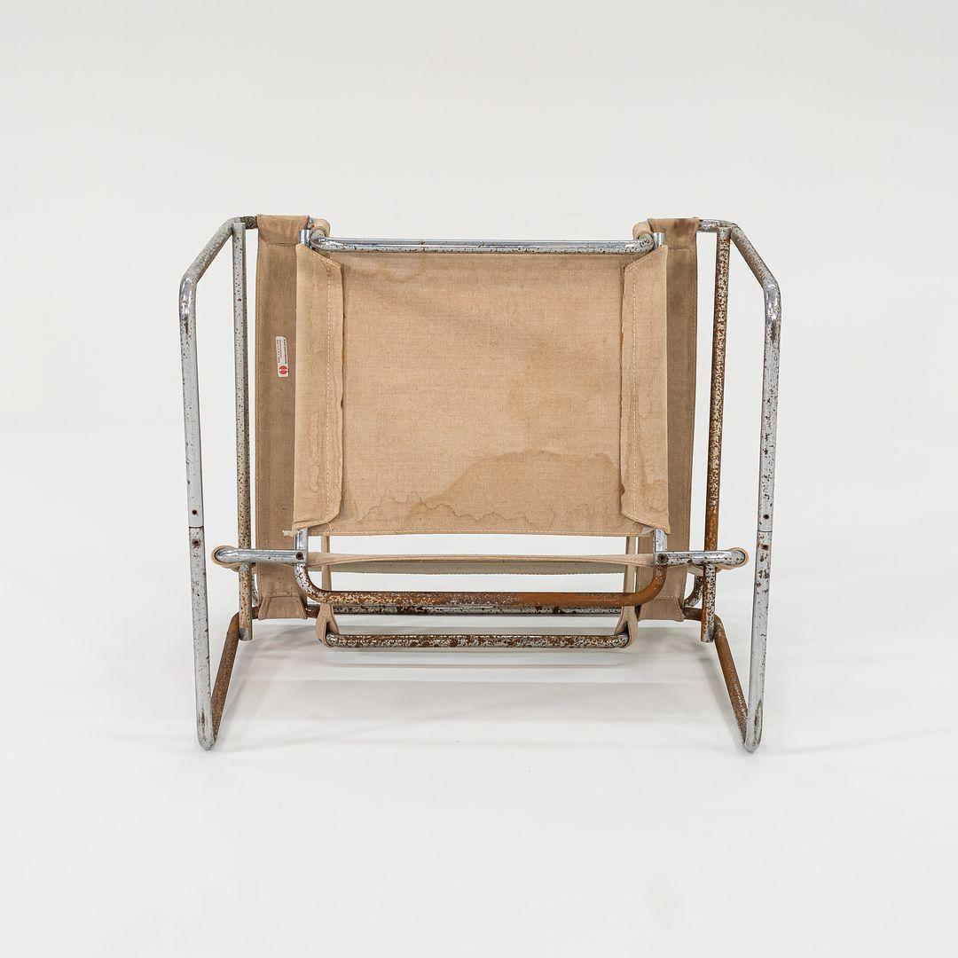 Moderno Sedie Wassily degli anni '60 di Marcel Breuer per Gavina / Knoll in tela originale in vendita