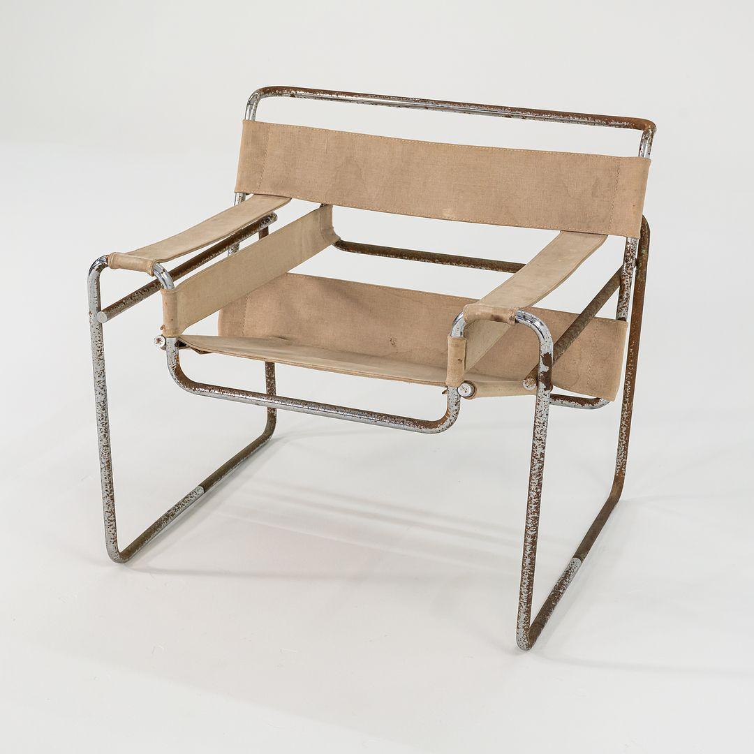 Sedie Wassily degli anni '60 di Marcel Breuer per Gavina / Knoll in tela originale In condizioni buone in vendita a Philadelphia, PA