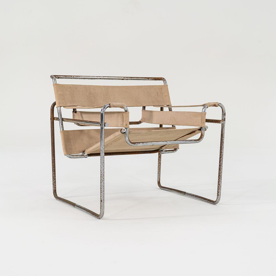 Sedie Wassily degli anni '60 di Marcel Breuer per Gavina / Knoll in tela originale in vendita 2