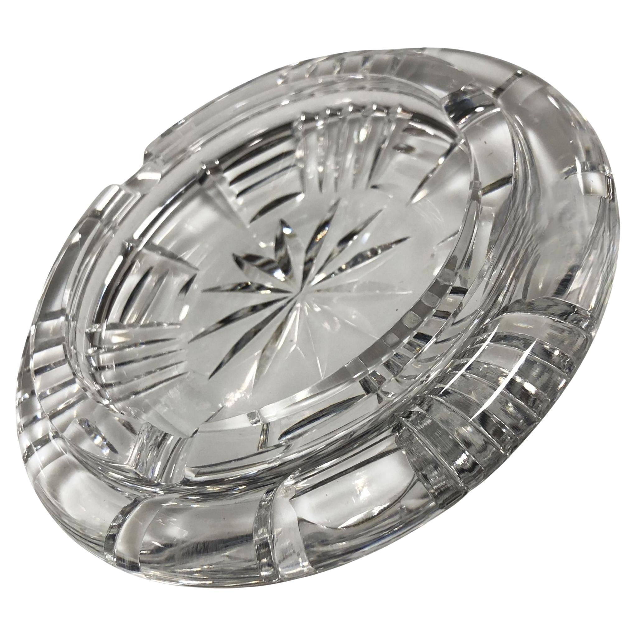 1960's Waterford Crystal 5" Diamond Cut Ashtray made in Ireland