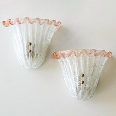 1960's Wavy Glass Sconces