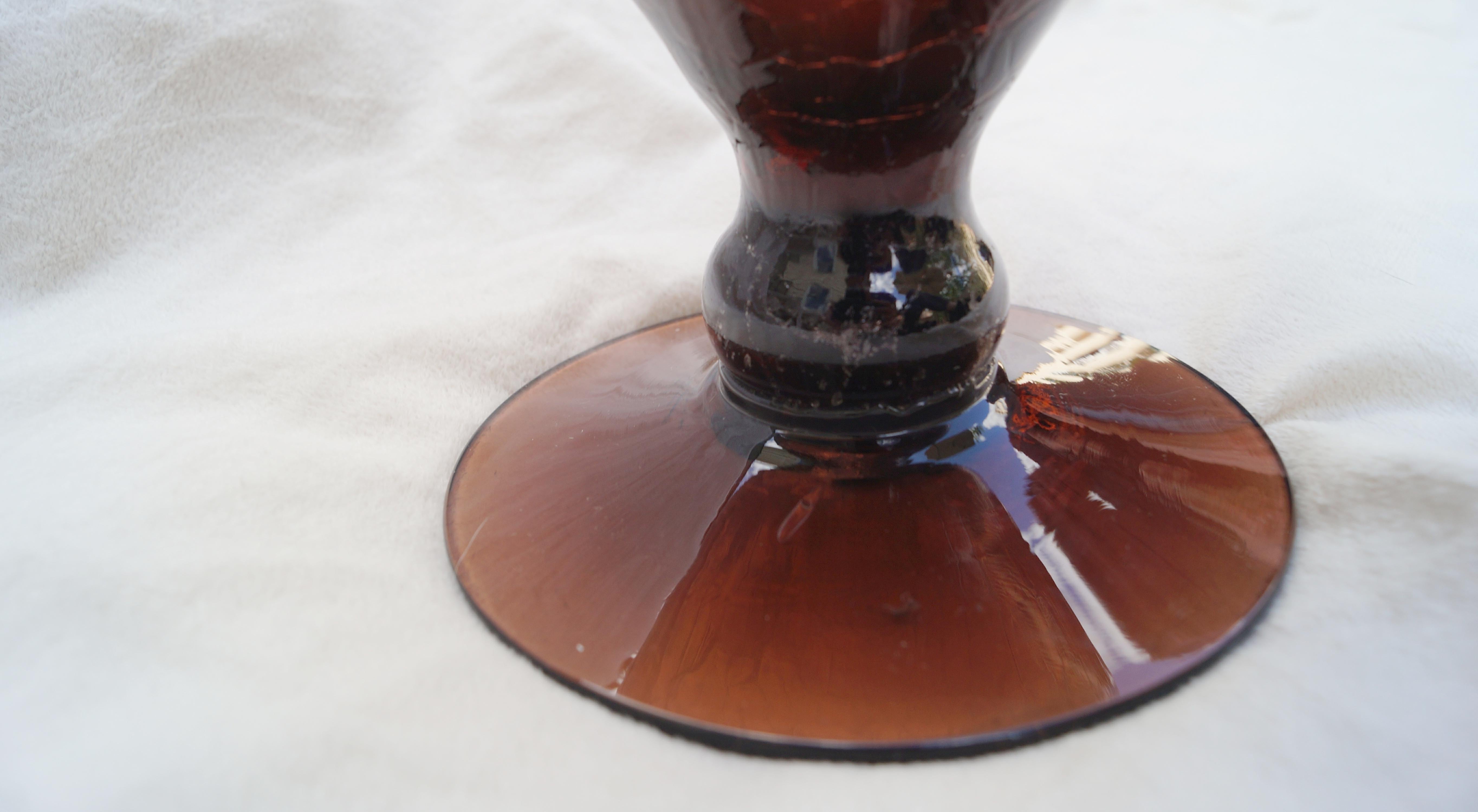 1960 Wayne Husted Blenko Glass #6211 Decantador con pie de cristal craquelado chispeante en venta 4