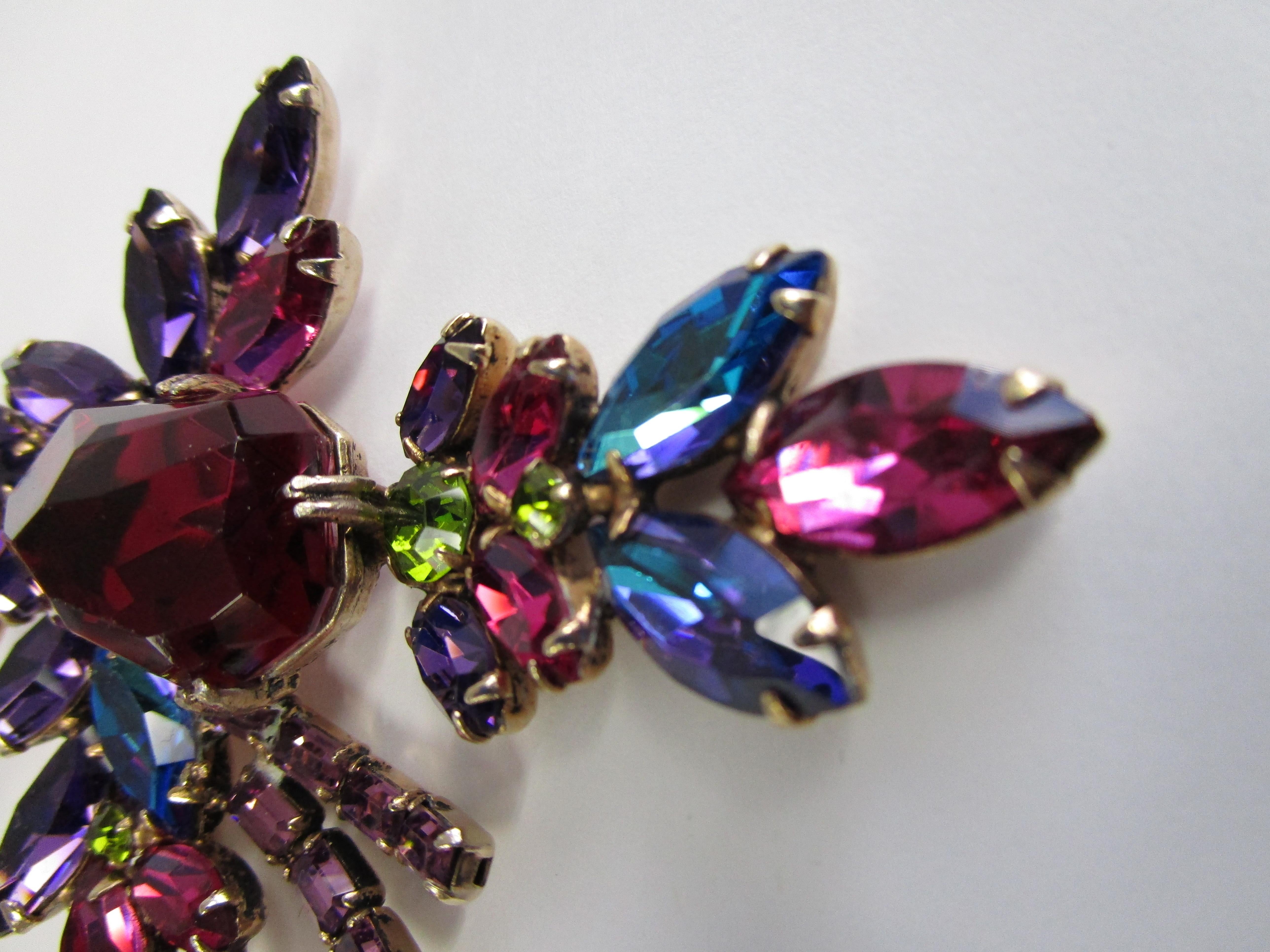 Women's 1960’s Weiss Multicolored Statement Brooch  For Sale
