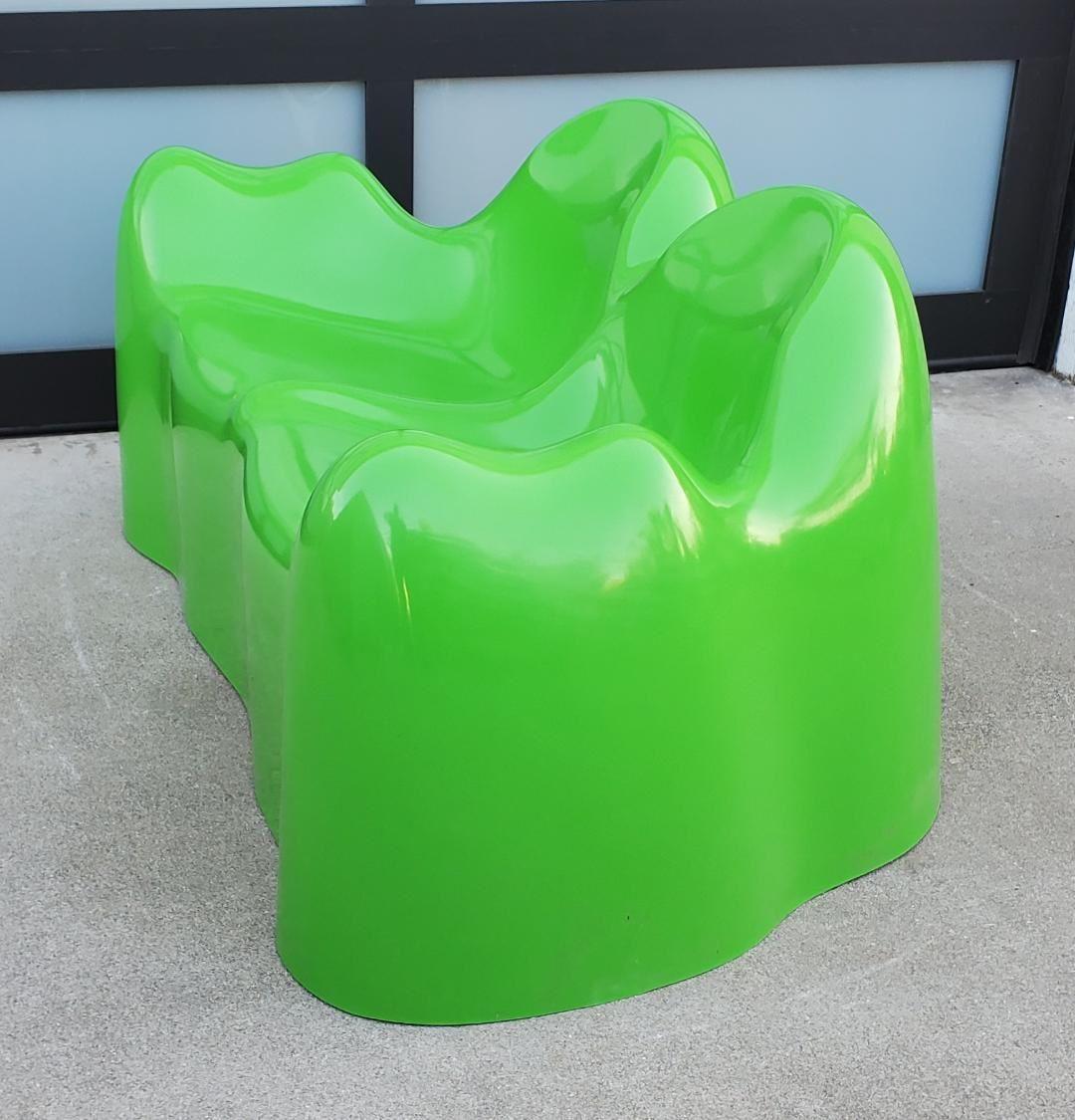 1960s Wendell Castle Molar Sofa Green Fiberglass Organic Mid Century Modern en vente 6