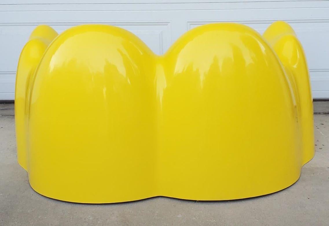 1960s Wendell Castle Molar Sofa Yellow Fiberglass Organic Mid Century Modern For Sale 6