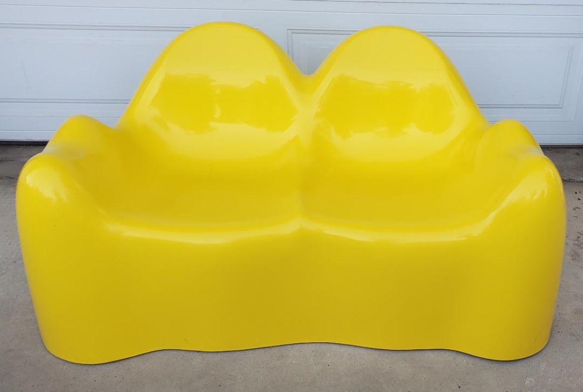 1960s Wendell Castle Molar Sofa Yellow Fiberglass Organic Mid Century Modern For Sale 11