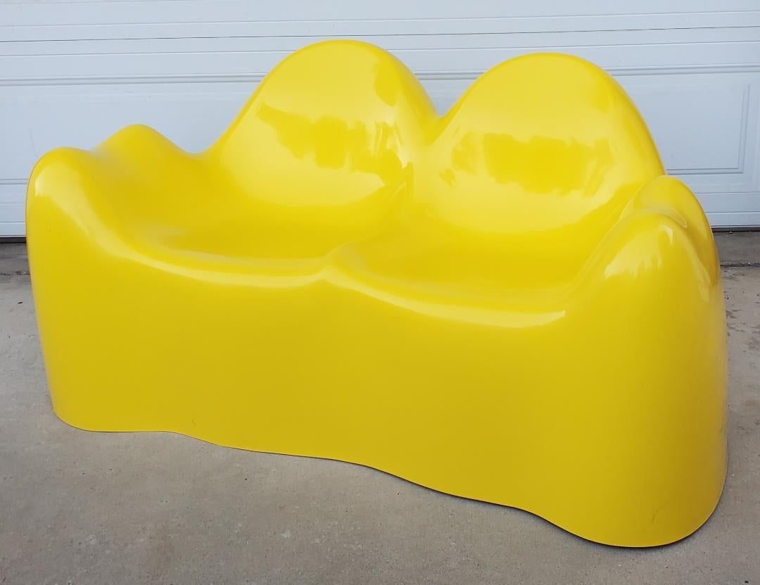 1960s Wendell Castle Molar Sofa Yellow Fiberglass Organic Mid Century Modern For Sale 12