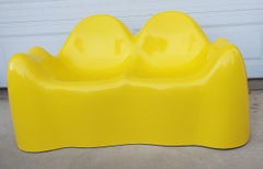 1960s Wendell Castle Molar Sofa Yellow Fiberglass Organic Mid Century Modern
