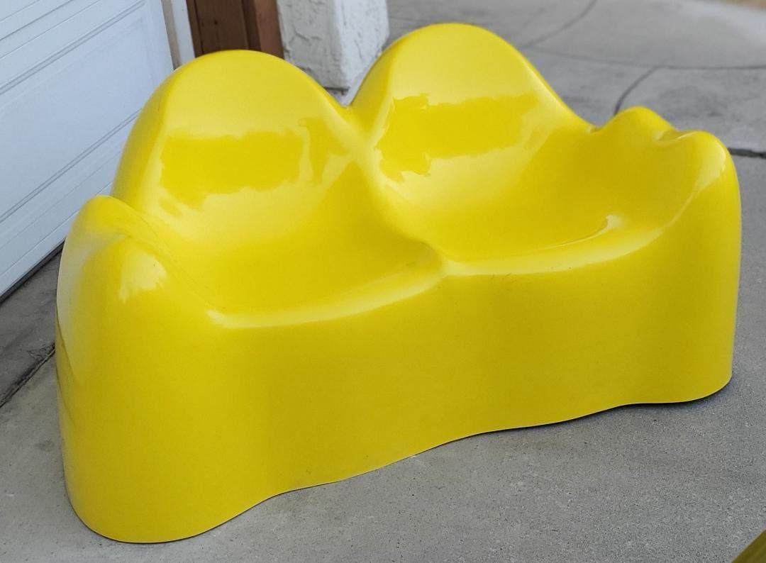 1960s Wendell Castle Molar Sofa Yellow Fiberglass Organic Mid Century Modern For Sale 13