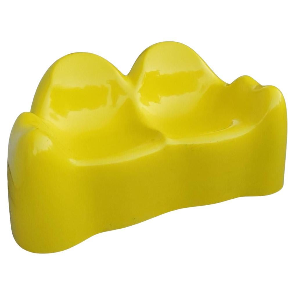 1960s Wendell Castle Molar Sofa Yellow Fiberglass Organic Mid Century Modern