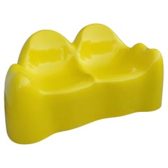 1960s Wendell Castle Molar Sofa Yellow Fiberglass Organic Mid Century Modern