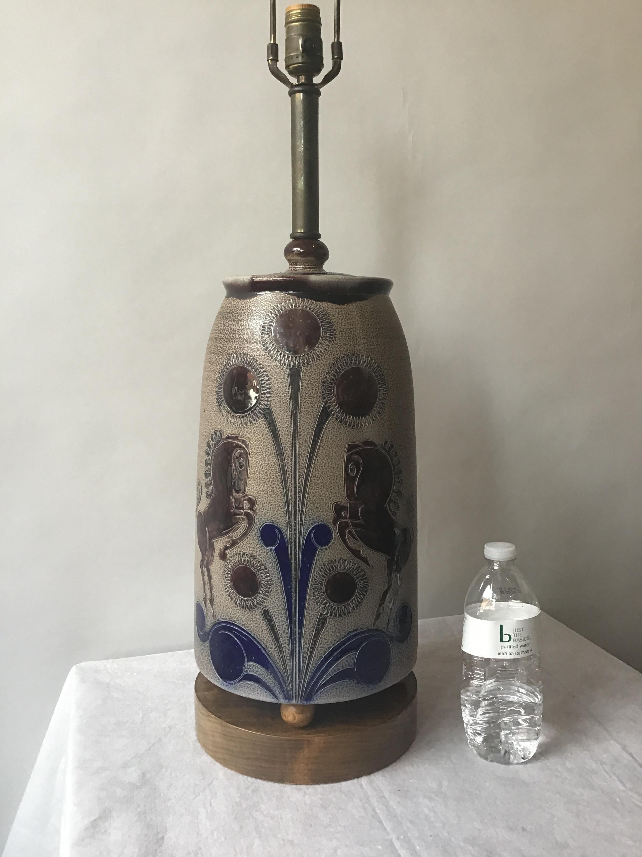 german pottery lamp