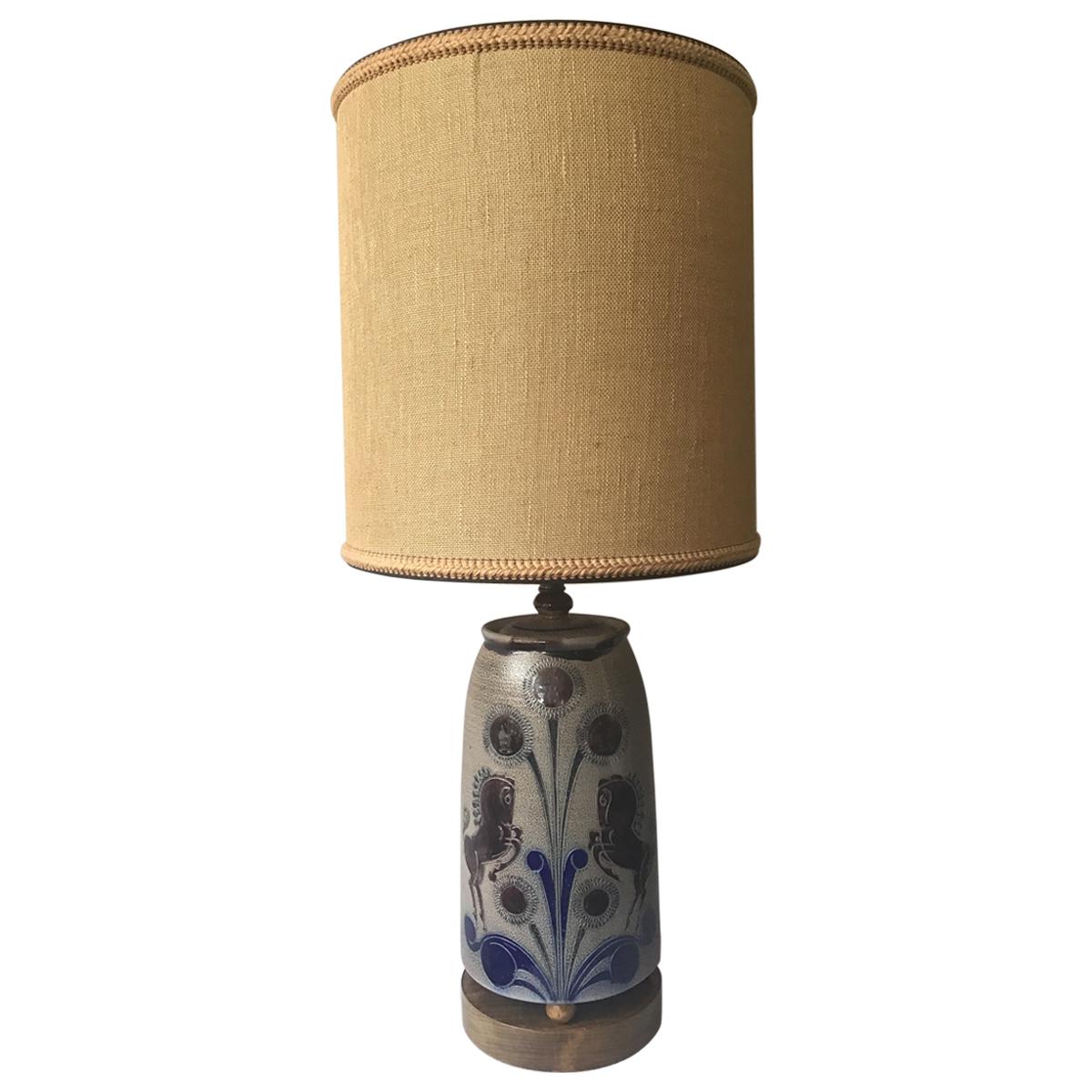 1960s West German Ceramic Horse Lamp