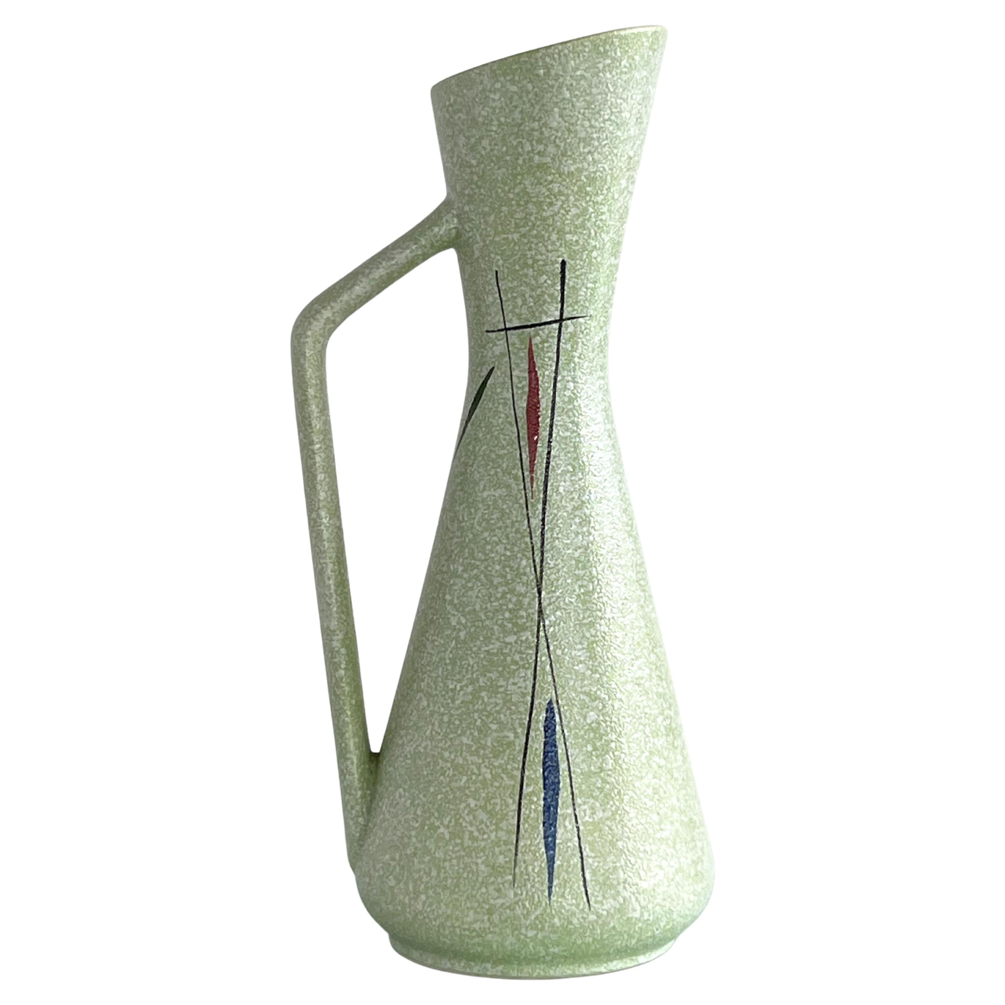 1960s West Germany Handmade Ceramic Pitcher Vase For Sale