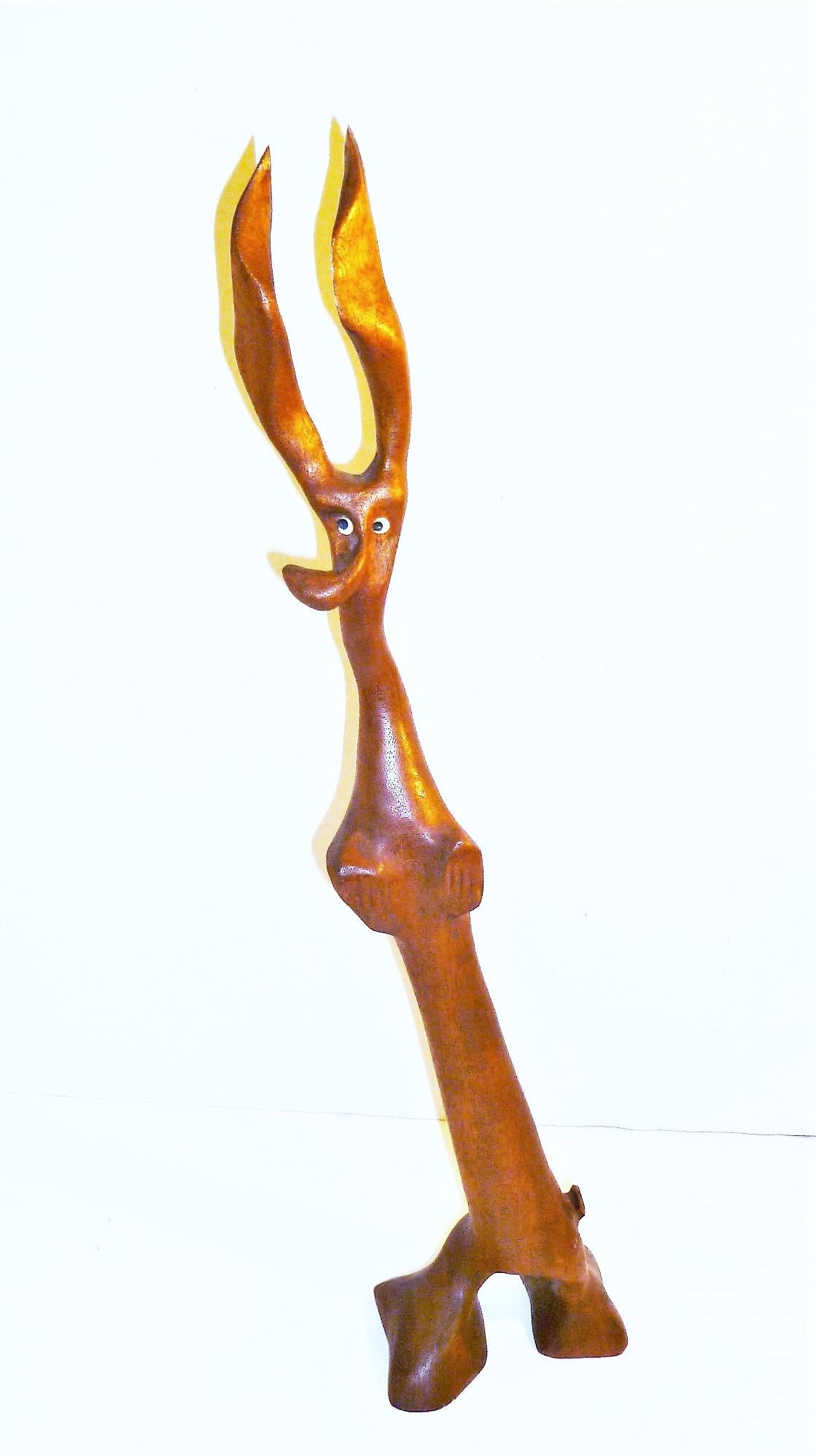 1960s Whimsical Carved Figure by Danish Wood Artist Knud Albert 2