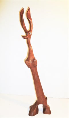 figure fantaisiste sculptée dans les années 1960 par l'artiste danois du bois Knud Albert