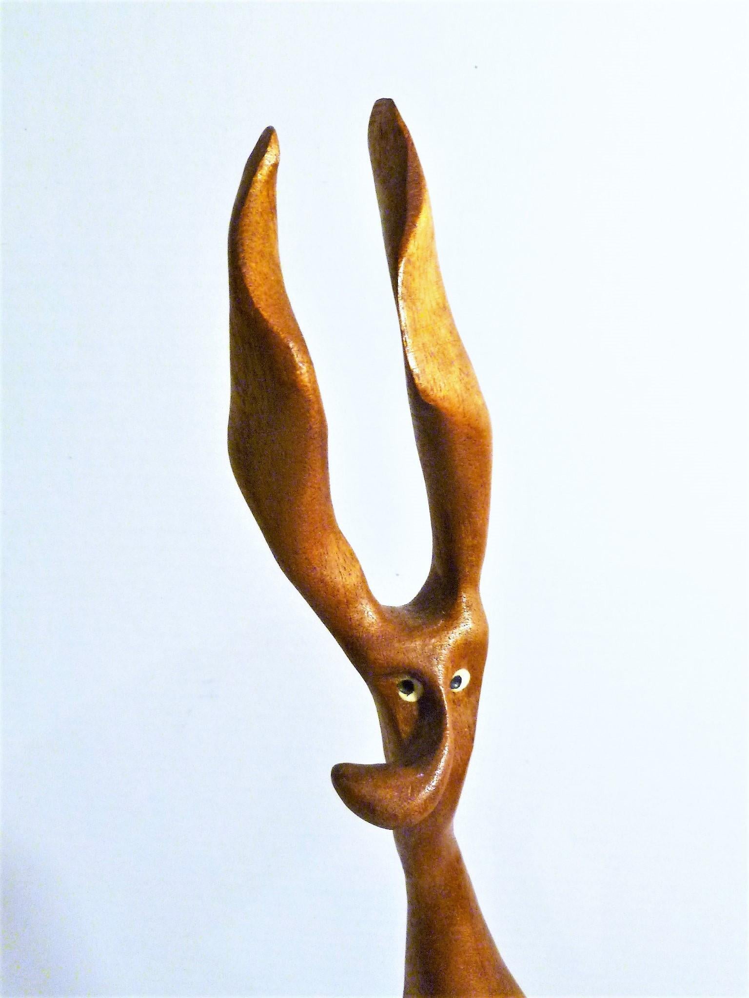 Mid-20th Century 1960s Whimsical Carved Figure by Danish Wood Artist Knud Albert