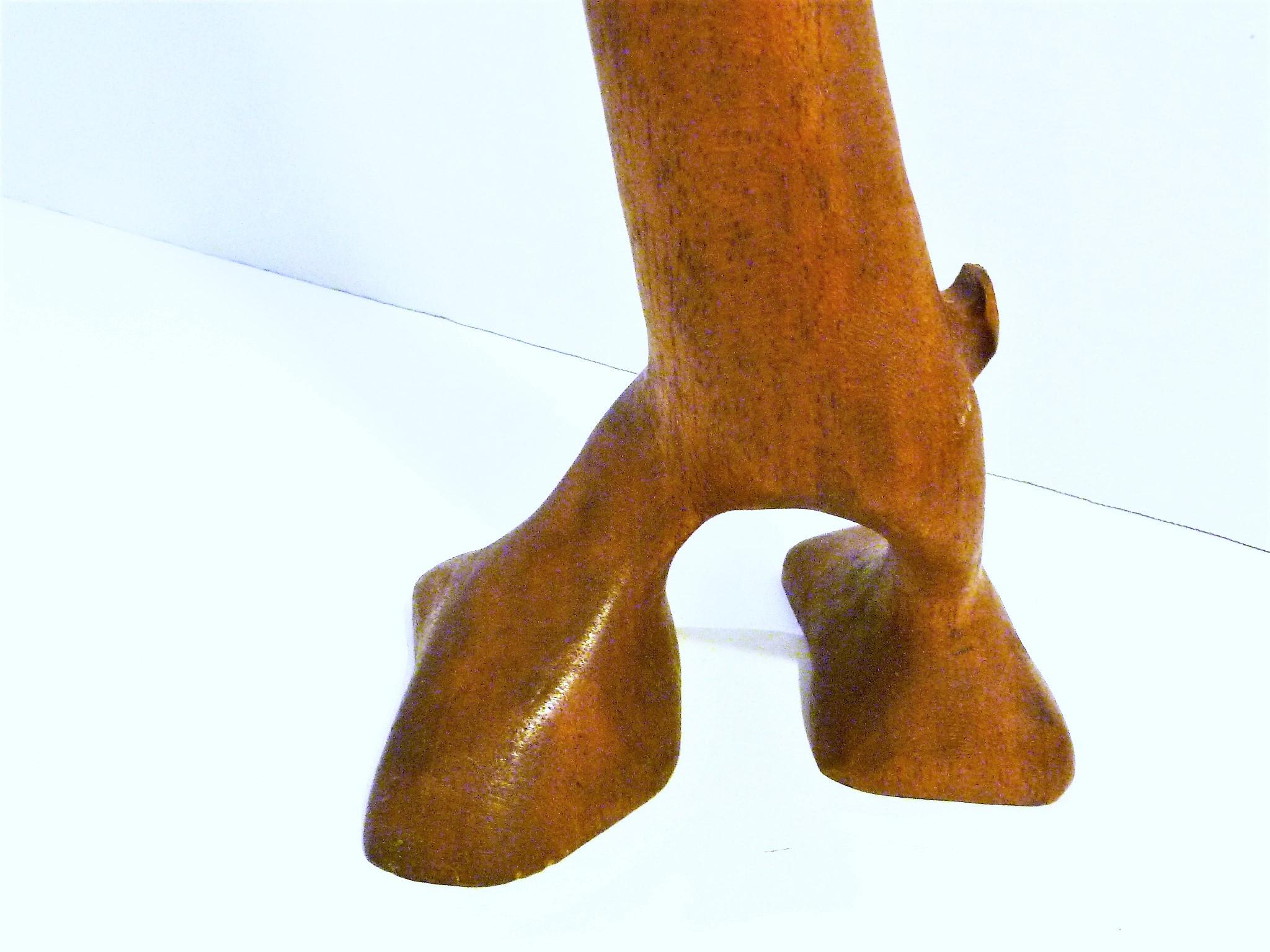 Teak 1960s Whimsical Carved Figure by Danish Wood Artist Knud Albert