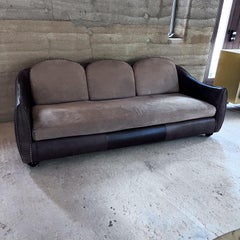 1960s Whipstitch Sofa Brown Leather after De Sede