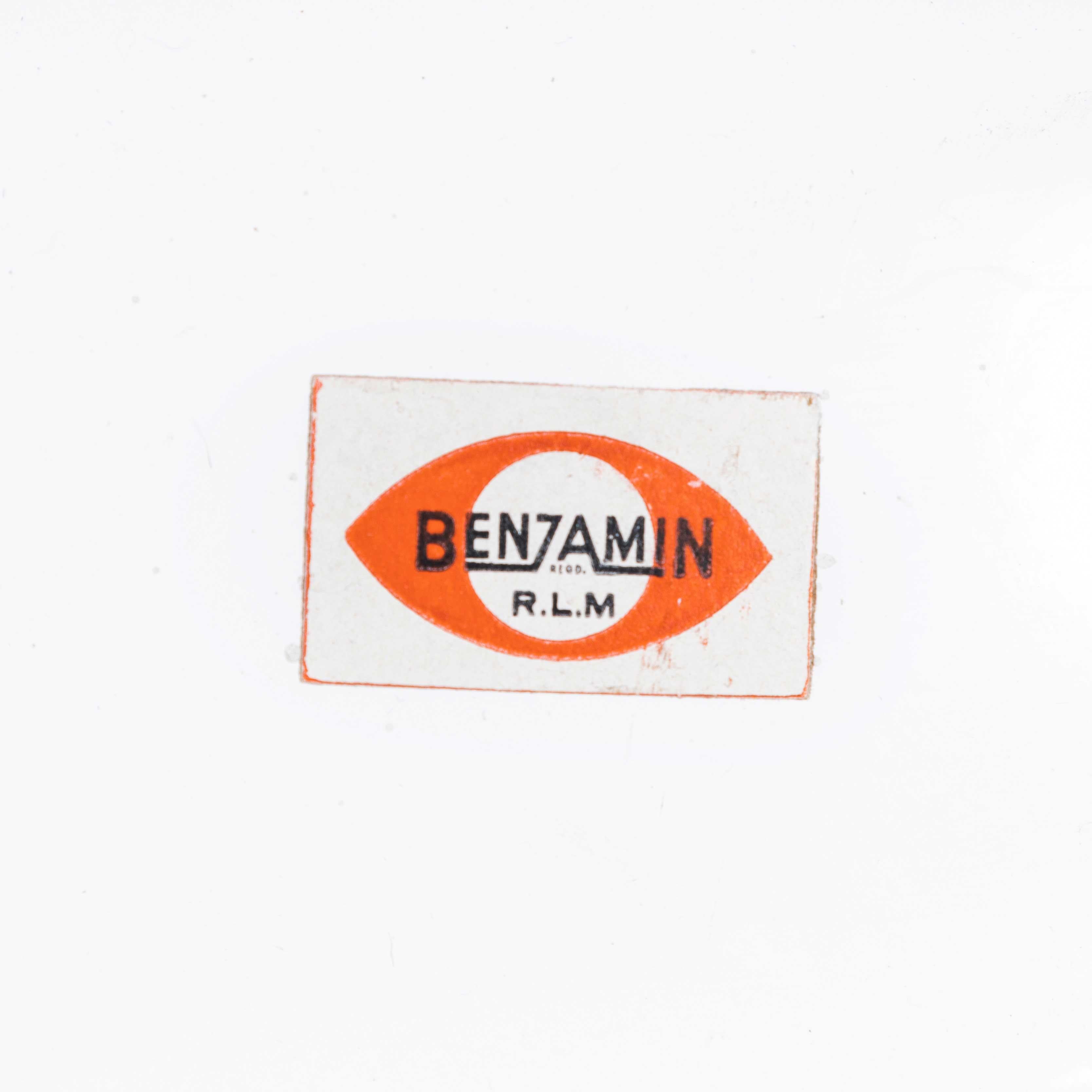 1960s White Benjamin Enamelled Pendant Lamps For Sale 3