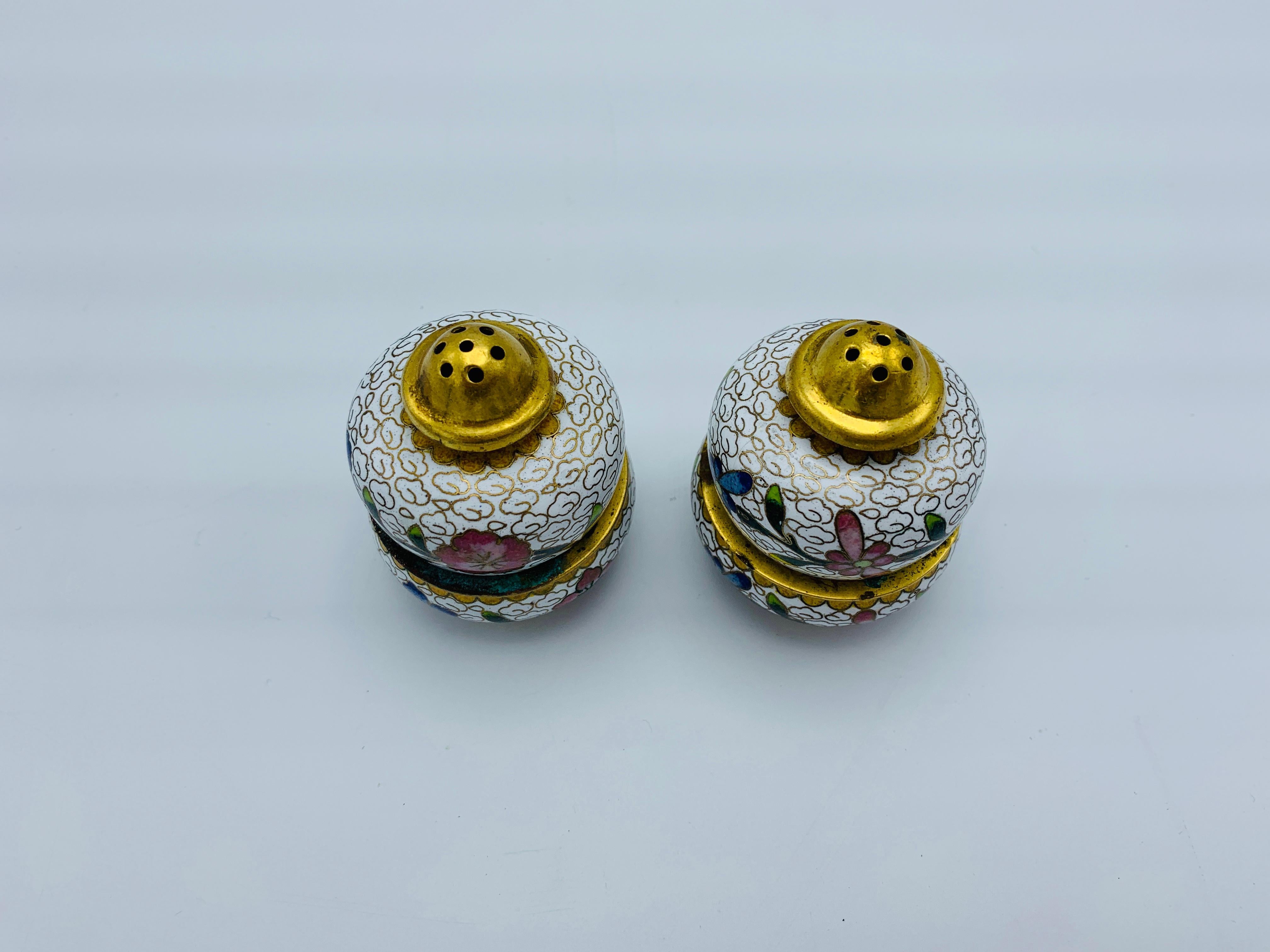 cloisonne salt and pepper shakers