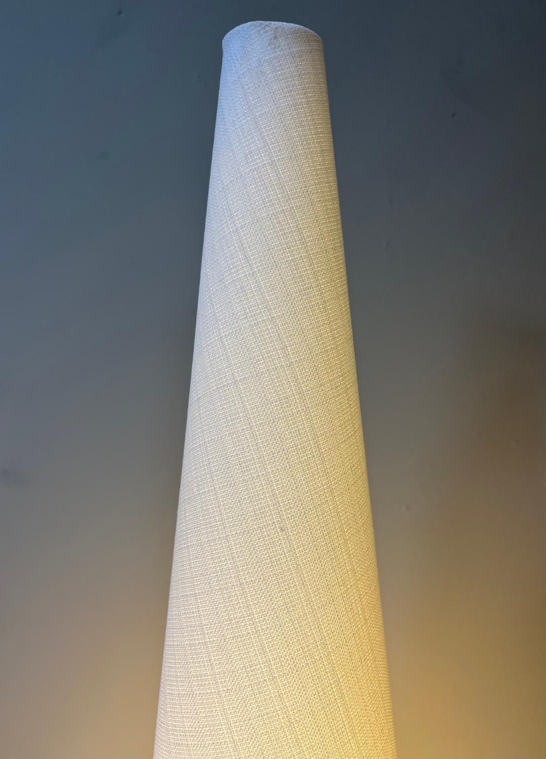 1960s White Continental Floor Standard Lamp Maison Arlus Space Age Conical 3