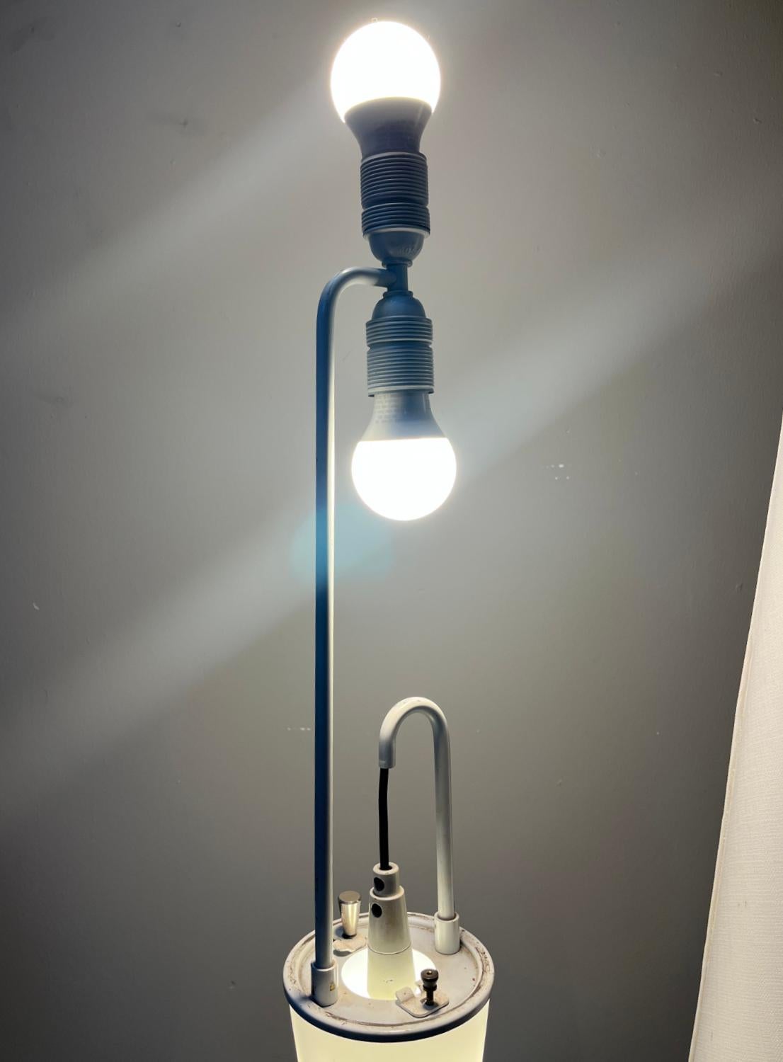 1960s White Continental Floor Standard Lamp Maison Arlus Space Age Conical 7