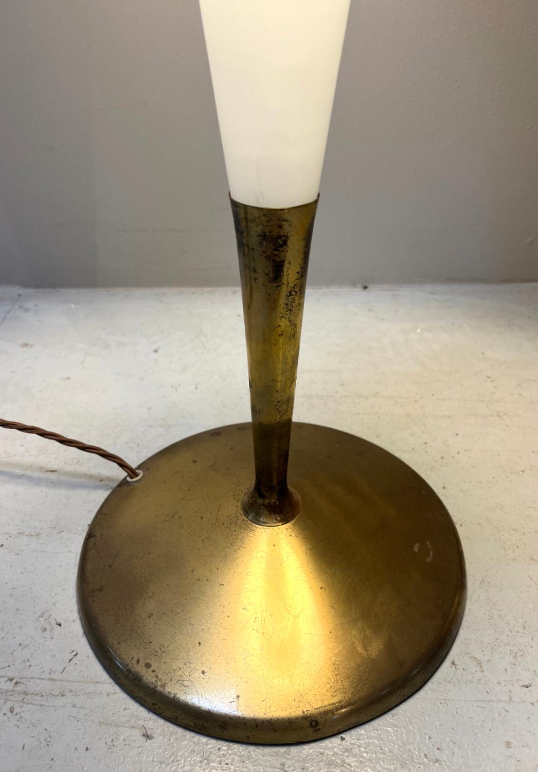 20th Century 1960s White Continental Floor Standard Lamp Maison Arlus Space Age Conical