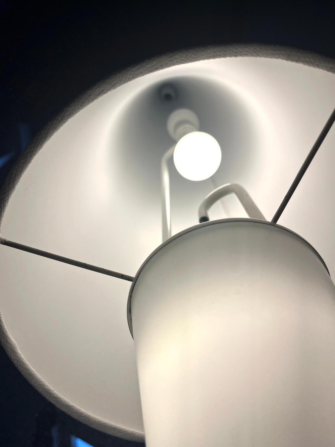 1960s White Continental Floor Standard Lamp Maison Arlus Space Age Conical 1