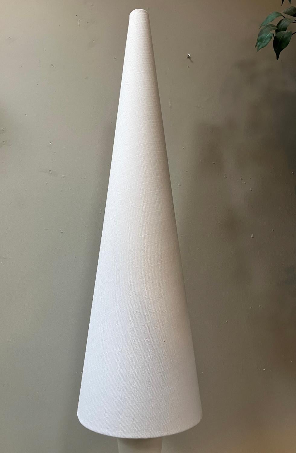 1960s White Continental Floor Standard Lamp Maison Arlus Space Age Conical 2